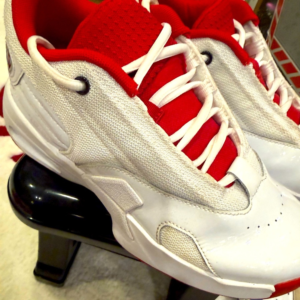 Jordan White and Red Low-Top Sneakers